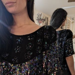 Vintage Sequin Flower Top